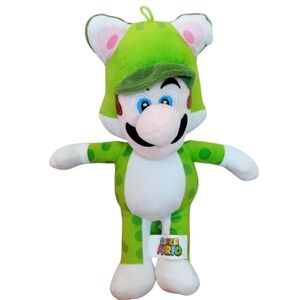 2022 Nintendo Super Mario Luigi Green Cat Little‎ Buddy Plushie 10" READ